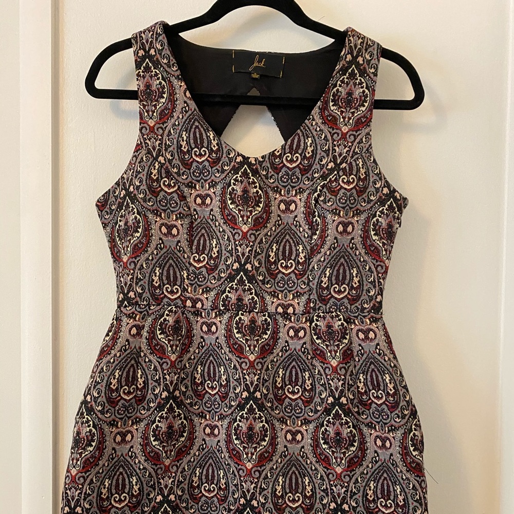 Keyhole Brocade Dress with Pockets!
